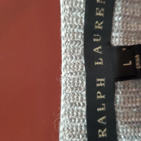 Ralph Lauren Women's Soft Silver Mettalic Crewneck Sweater BLACK LABEL - Picture 2 of 10